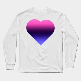 Bi+ Hearts Omnisexual Flag (Vertical Gradient Solo) Long Sleeve T-Shirt